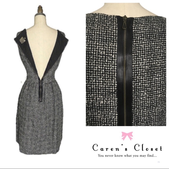 Taylor Embellished Metallic Black Tweed Dress - Picture 4 of 7